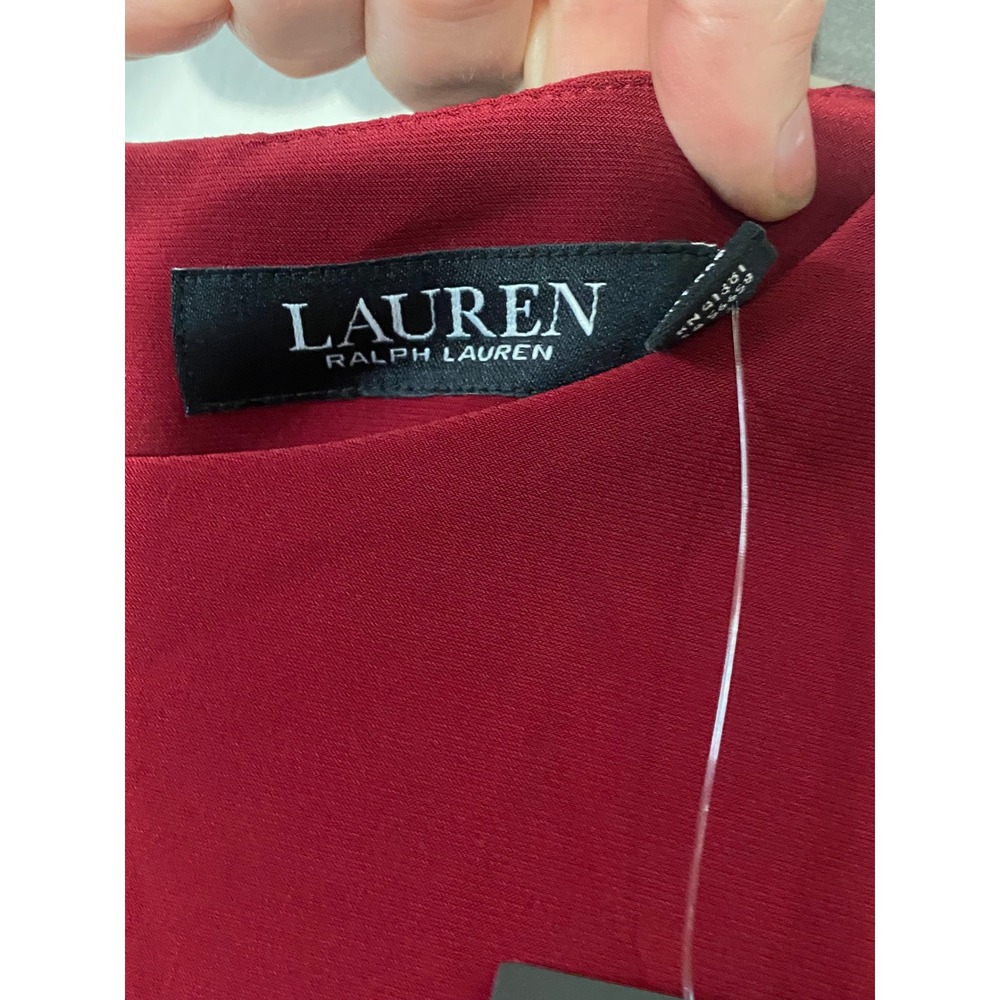 Lauren Ralph Lauren Dress Women's Size 12 Garnet Red Sheath Career NWT‎ - Picture 4 of 7